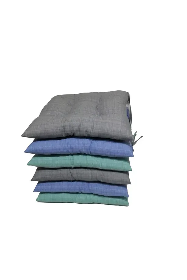 Sandalye Minderi Düğme Detaylı 40x40cm Bağcıklı
