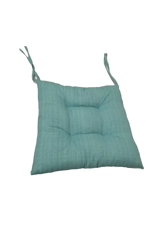 Sandalye Minderi Düğme Detaylı 40x40cm Bağcıklı