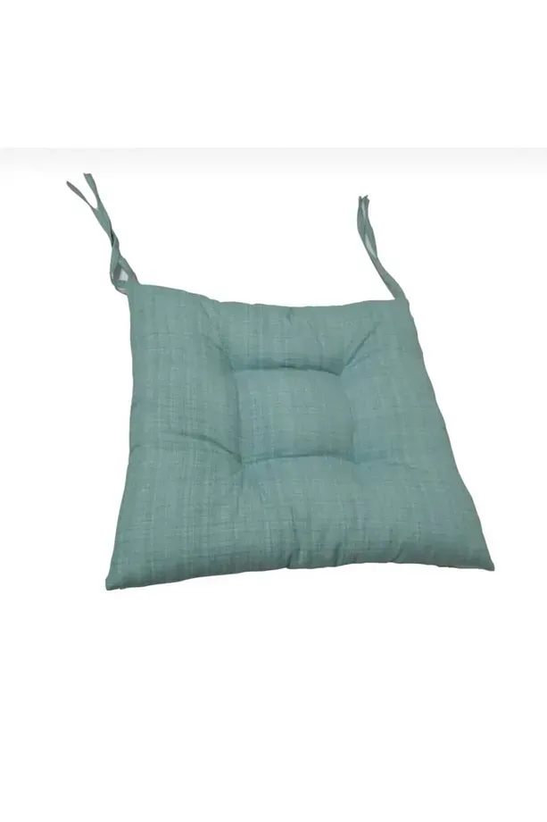 Eco Yeşil Sandalye Minderi Düğmeli Bağcıklı 40x40cm