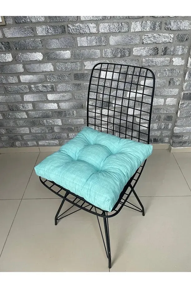Sandalye Minderi 40x40 Ebatta Düğmeli Kumaş Bağcıklı