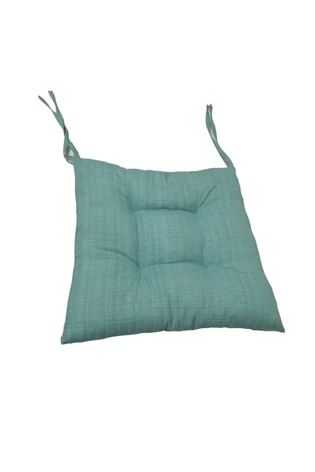Eco Line Sandalye Minderi Düğme Dikişi Detaylı 38x38cm Bağcıklı