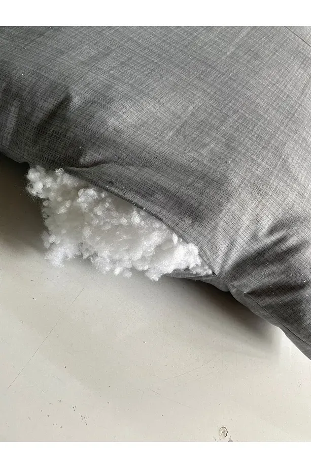Yer Minderi 100 Cm X 60 Cm - Gri Minder Düğme Dikişili.