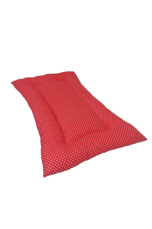 Yer Minderi 100 Cm X 60 Cm - Puantiyeli Kırmızı Minder