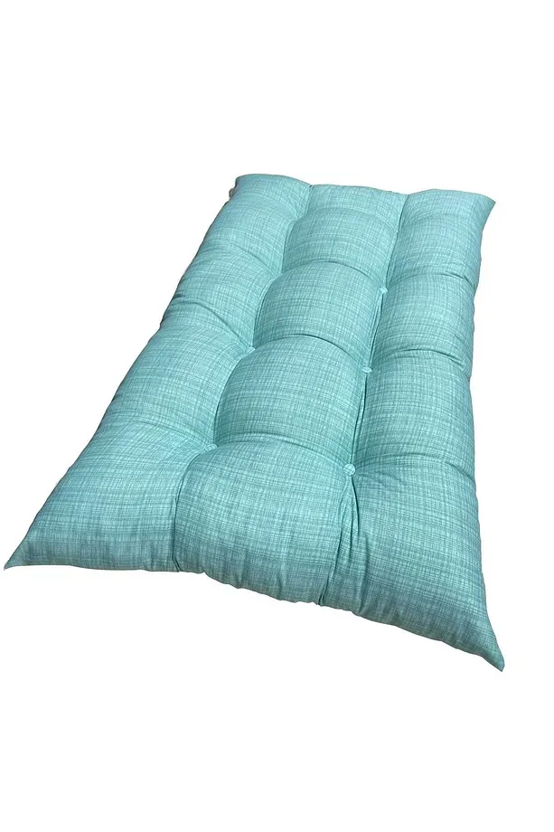 Yer Minderi 100 Cm X 60 Cm - Yeşil Minder Düğme Dikişli