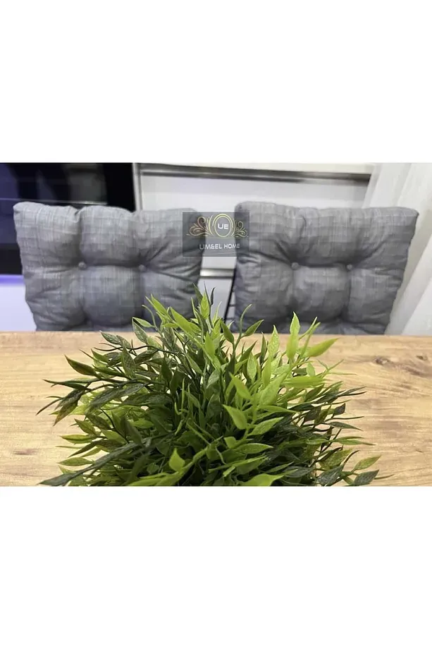 10 Adet Um&el Sandalye Minderi 40x40 Ebat Düğmeli Kumaş Bagcıklı