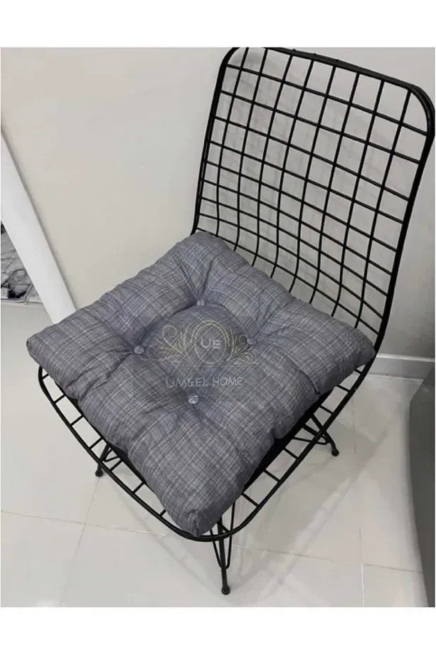 10 Adet Um&el Sandalye Minderi 40x40 Ebat Düğmeli Kumaş Bagcıklı